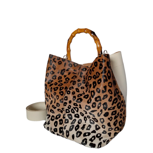 Claire Jaguar Damen-Lederhandtasche mit Talkum