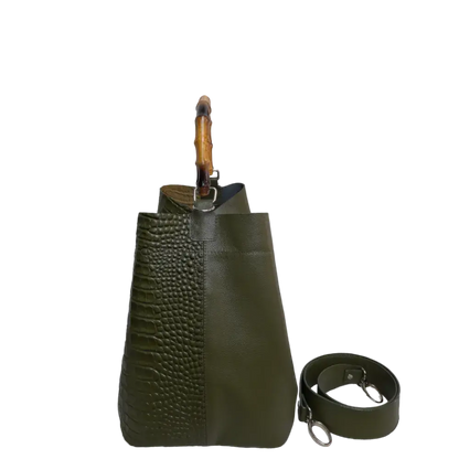 Claire Glavial Damenledertasche in Olivgrün