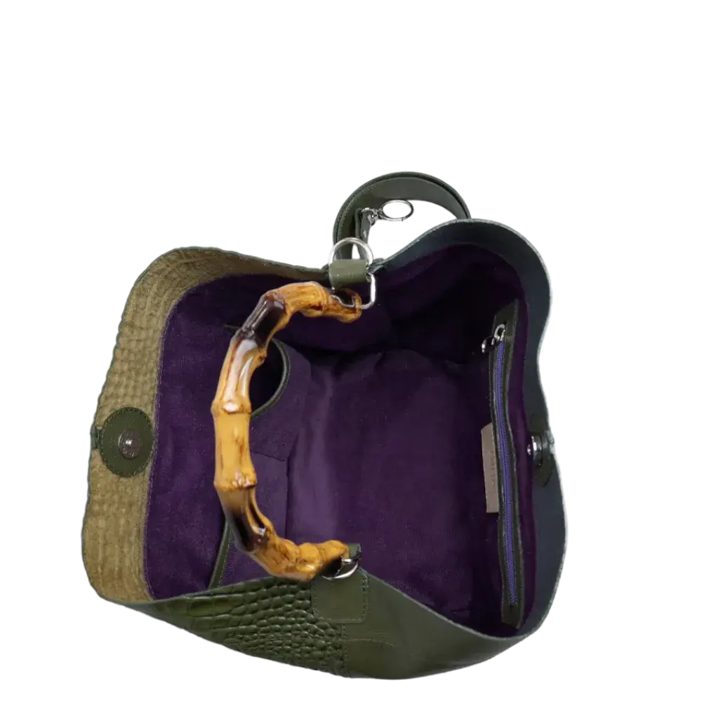 Claire Glavial Damenledertasche in Olivgrün