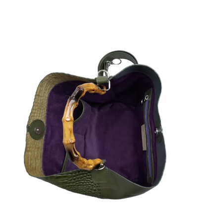 Claire Glavial Damenledertasche in Olivgrün