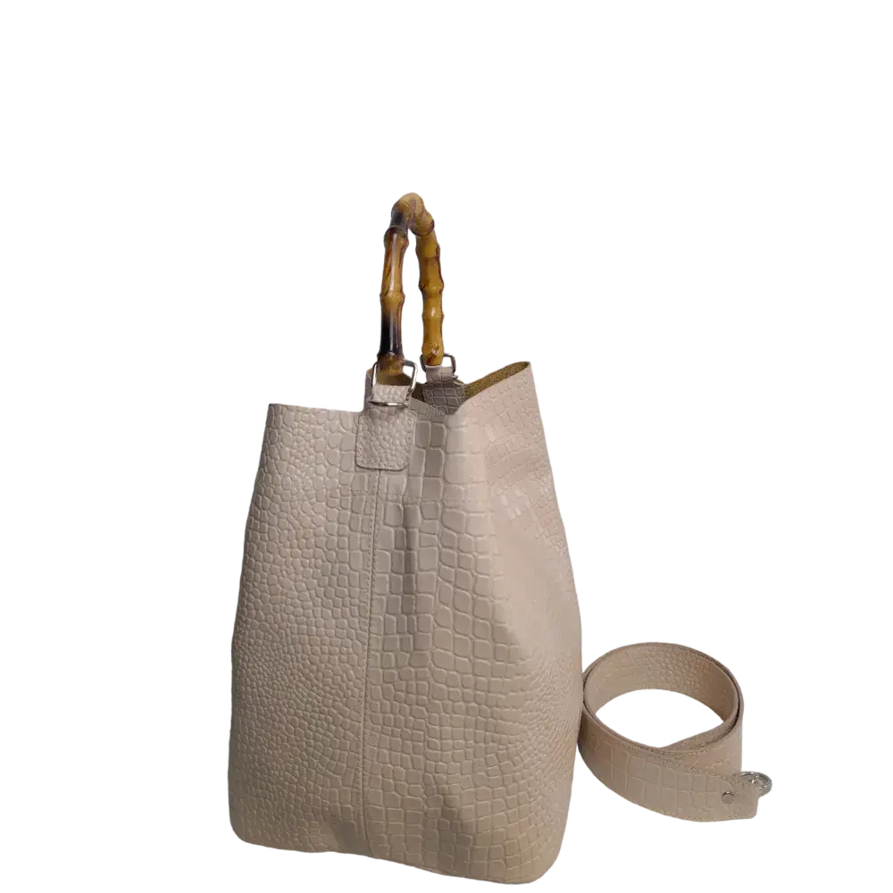 Claire Damenledertasche in nude Reptil-Optik