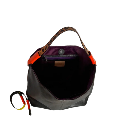 Addison schwarze Lederhandtasche für Frauen