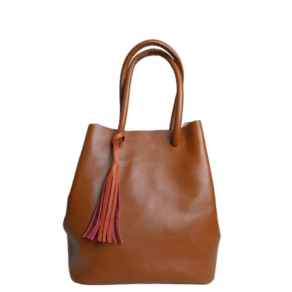Brigitte Miel Damen-Lederhandtasche