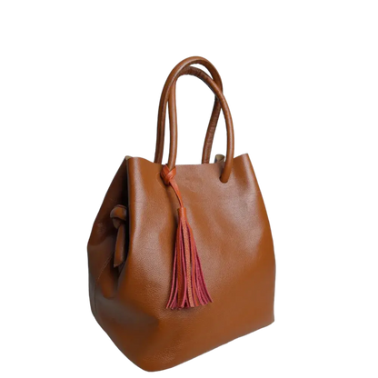 Brigitte Miel Damen-Lederhandtasche