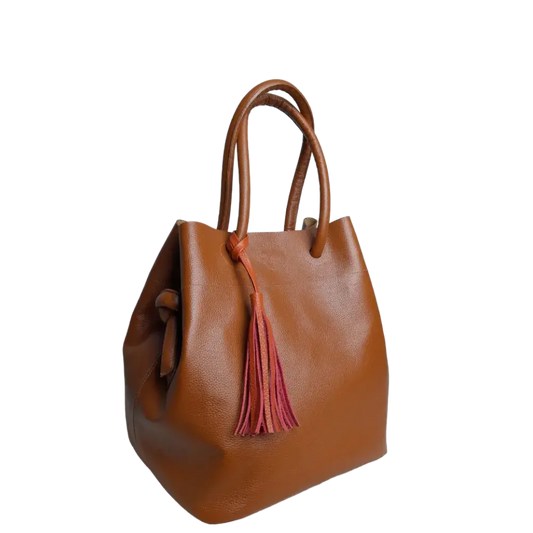 Brigitte Miel Damen-Lederhandtasche