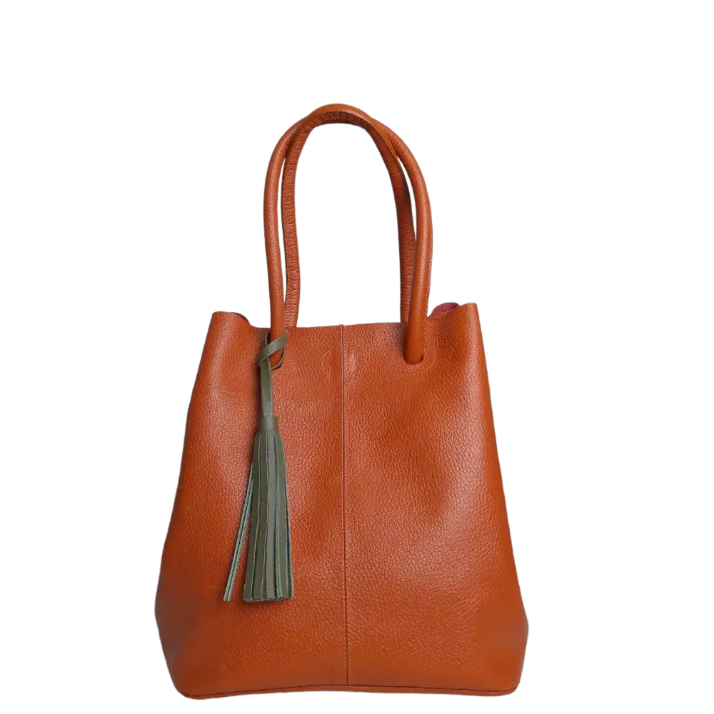 Brigitte Orange Damen Lederhandtasche