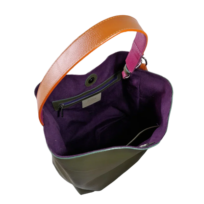 Serenity Olivgrüne Damen-Lederhandtasche