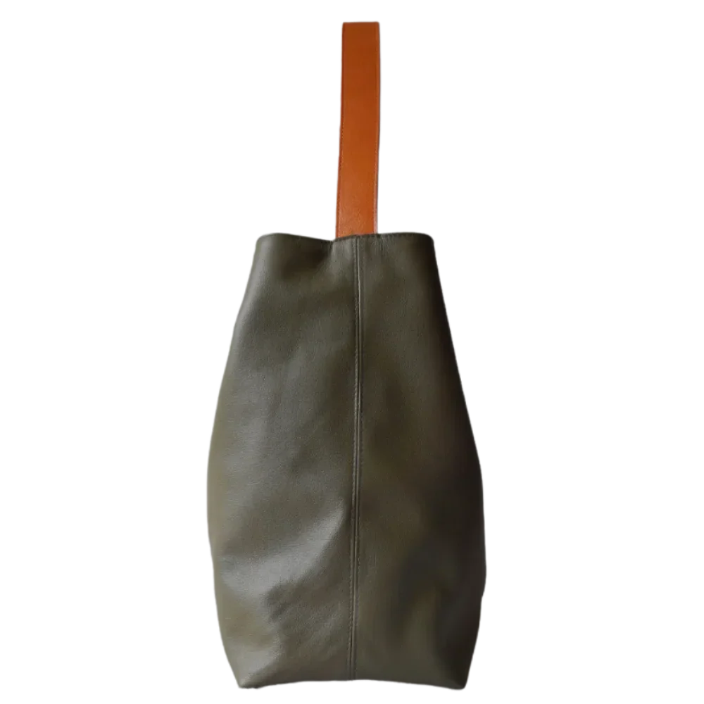 Serenity Olivgrüne Damen-Lederhandtasche