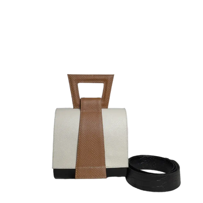 Clara Reptil schwarze Lederhandtasche für Frauen mit Talkumpuder