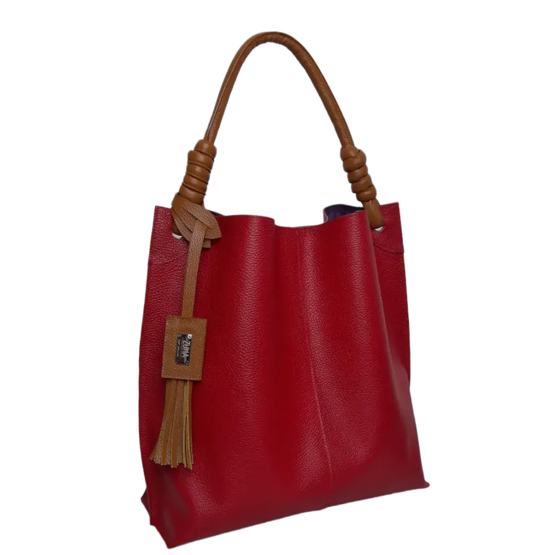 Fernanda rote Lederhandtasche für Frauen