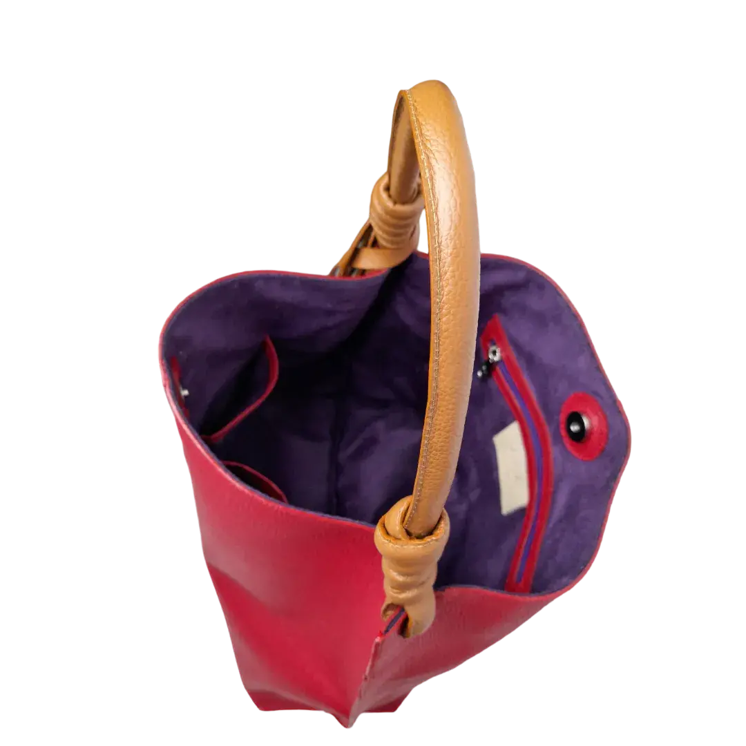 Fernanda rote Lederhandtasche für Frauen