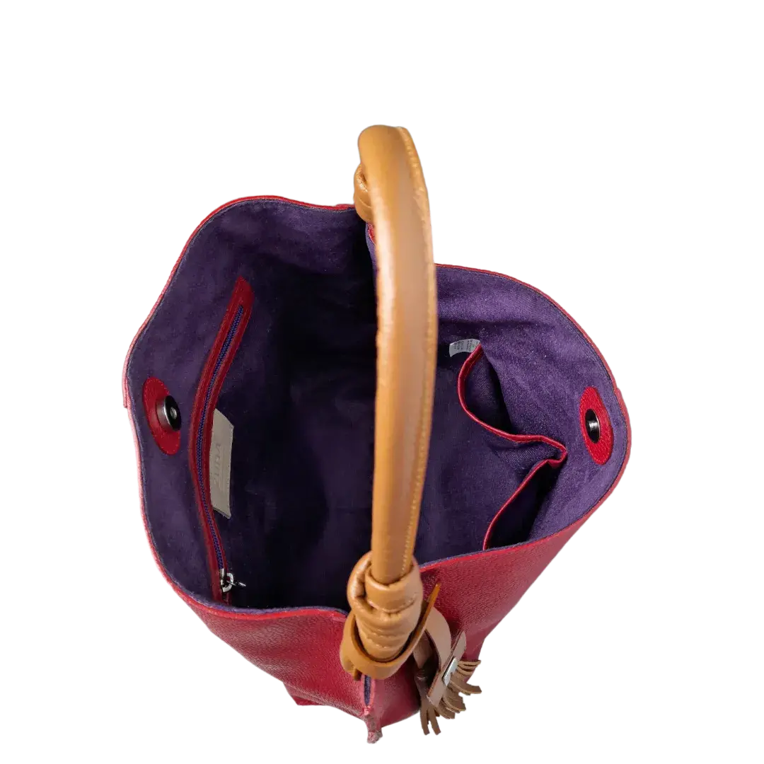 Fernanda rote Lederhandtasche für Frauen