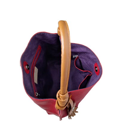 Fernanda rote Lederhandtasche für Frauen