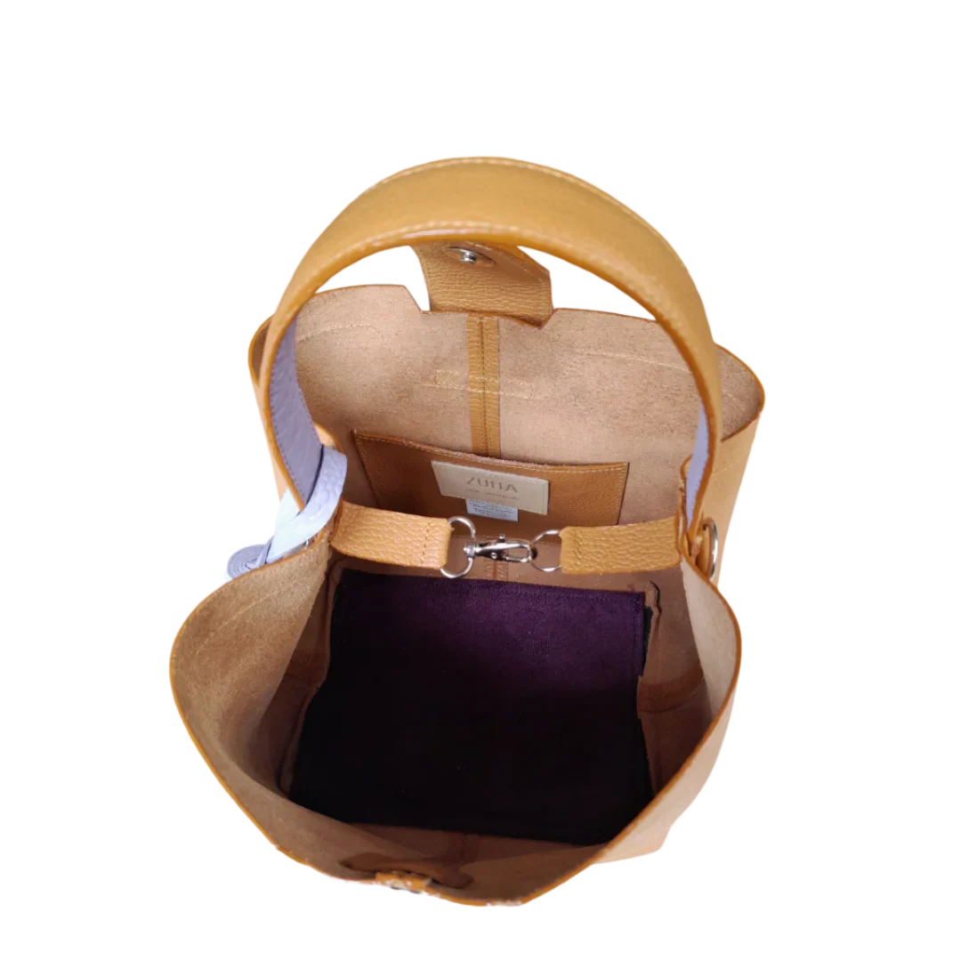 Lucia kleine Lederhandtasche für Frauen in Honigfarbe