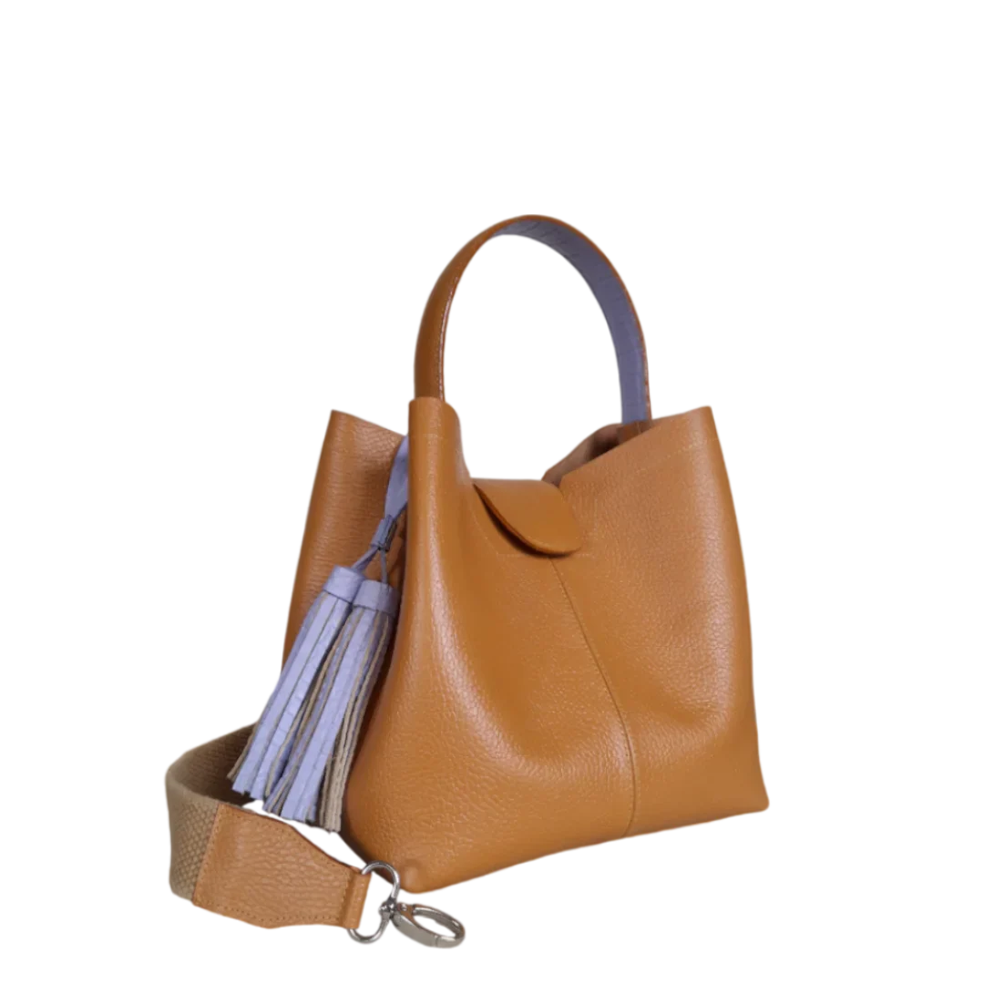 Lucia kleine Lederhandtasche für Frauen in Honigfarbe