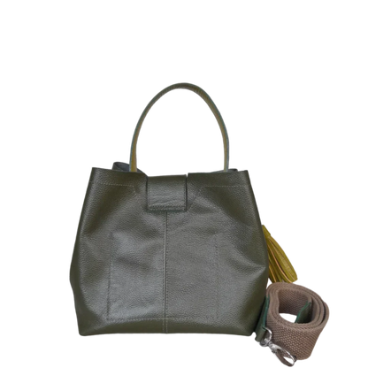 Lucia kleine Lederhandtasche für Frauen in olivgrün