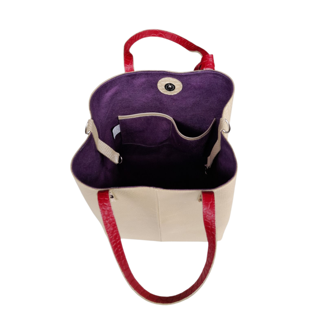 Giulia Anaconda Damenledertasche in Gold-Zinn