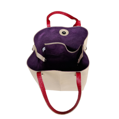 Giulia Anaconda Damenledertasche in Gold-Zinn