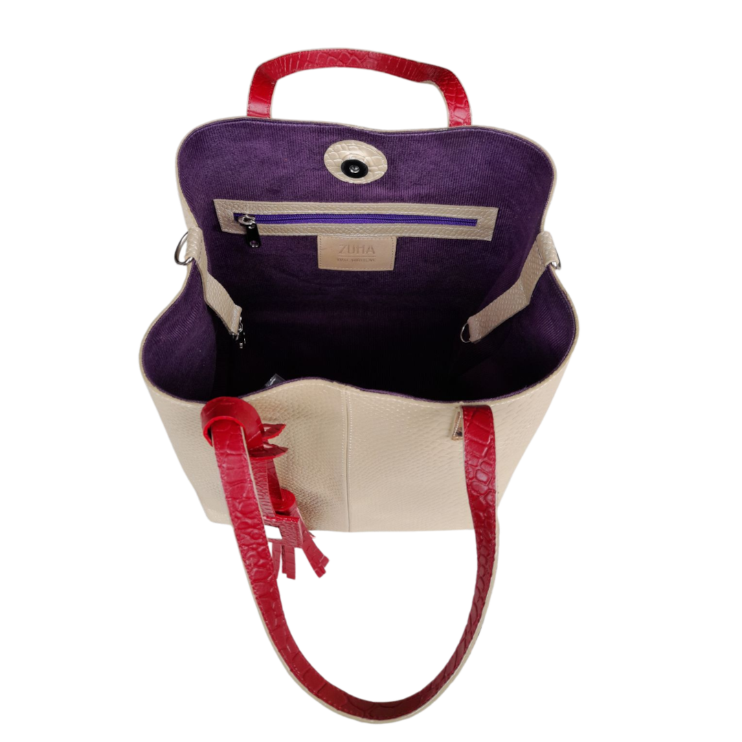 Giulia Anaconda Damenledertasche in Gold-Zinn