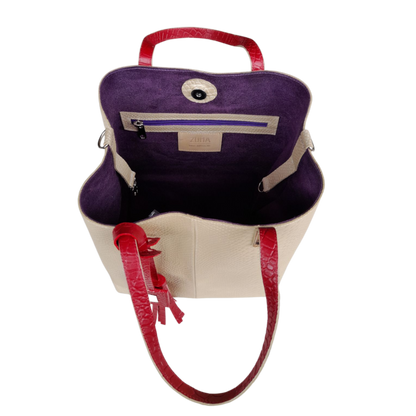 Giulia Anaconda Damenledertasche in Gold-Zinn