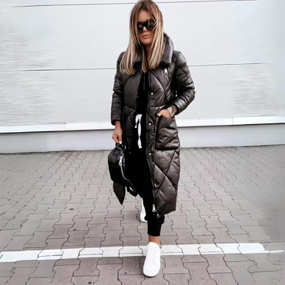 Nicole | Langer, gesteppter Baumwollmantel