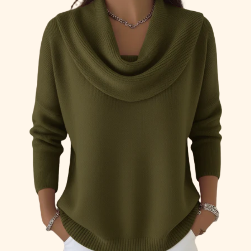 SARAH™|ELEGANTER DRAPIERTER STRICKPULLOVER