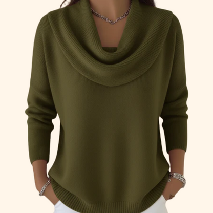 SARAH™|ELEGANTER DRAPIERTER STRICKPULLOVER