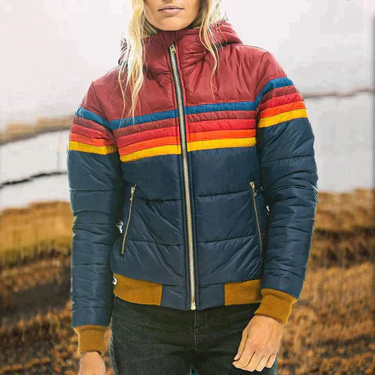 Sierra™ - Retro Gestreifte Pufferjacke