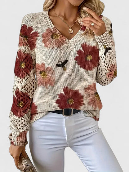 Aurelia – Eleganter Floral-Pullover
