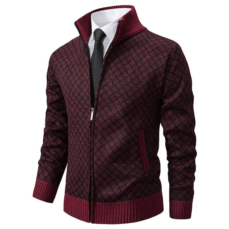 Windsor | Rautenstrick-Cardigan mit Reißverschluss