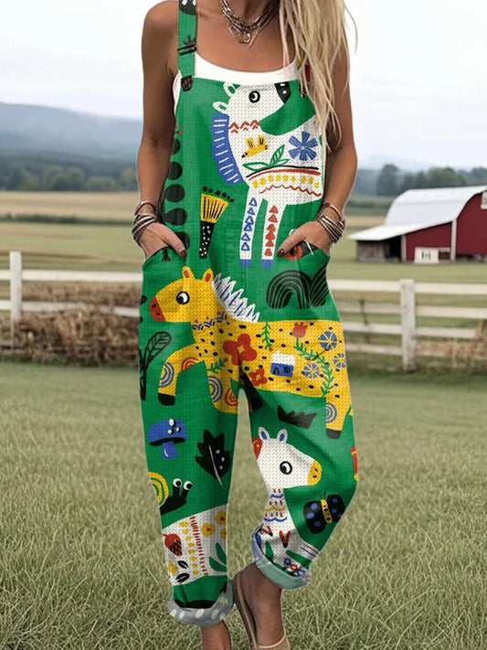 Vintage Floral Jumpsuit Damen - Müheloser Stil & Ganztägiger Komfort