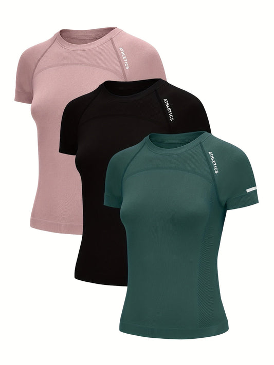 Active Flow Damen Sport T-Shirt Set (3er Pack)
