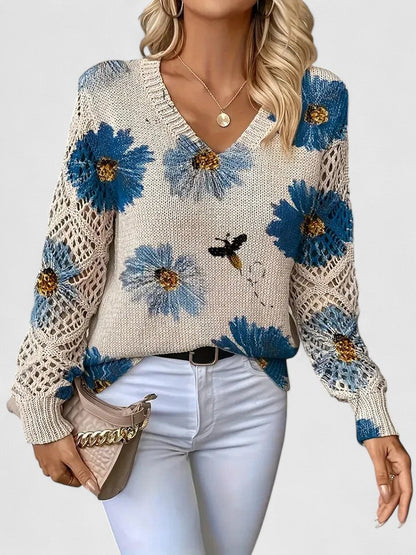 Aurelia – Eleganter Floral-Pullover