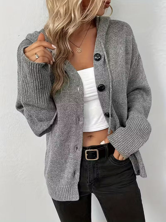 Karalina™ | Strickcardigan mit Zopfmuster und Knopfleiste