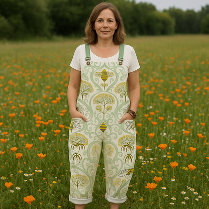 Vintage Floral Jumpsuit - Müheloser Komfort & Stilvolles Weitbein-Design