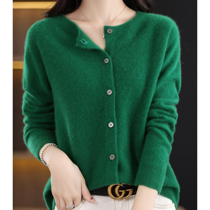 THARAH | Damen O-Ausschnitt Strickjacken-Pullover