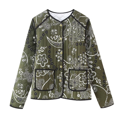 Luna™ - Vintage Floral Gequilteter Baumwollmantel