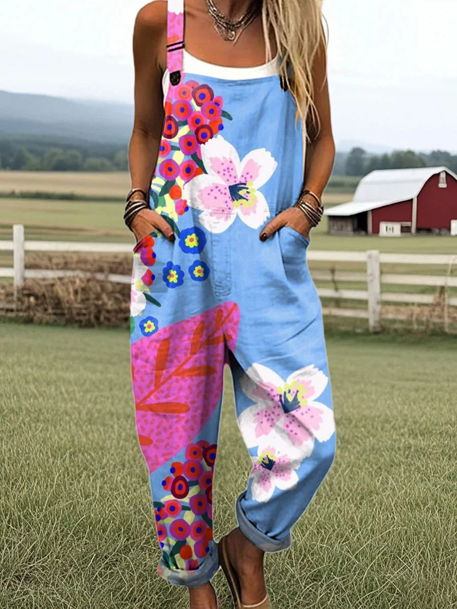 Vintage Floral Jumpsuit Damen - Müheloser Stil & Ganztägiger Komfort
