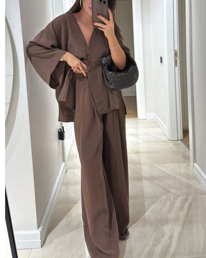 THARAH | Casual V-Neck Set