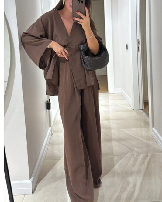 THARAH | Casual V-Neck Set