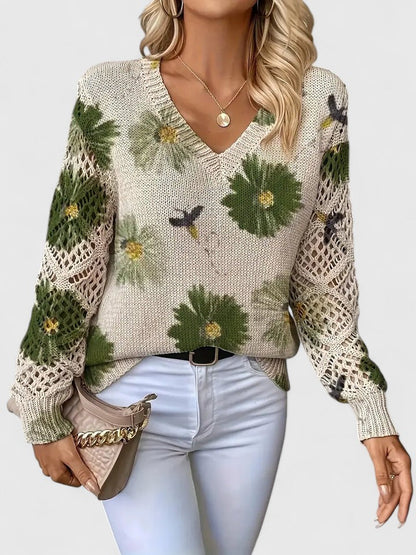 Aurelia – Eleganter Floral-Pullover
