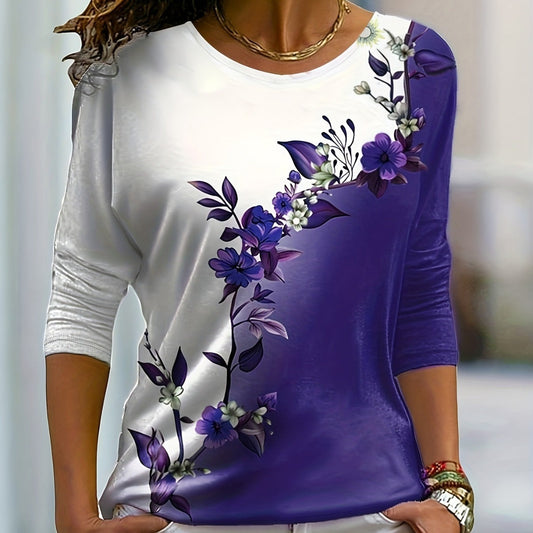Lilas Blüten Color-Block Top