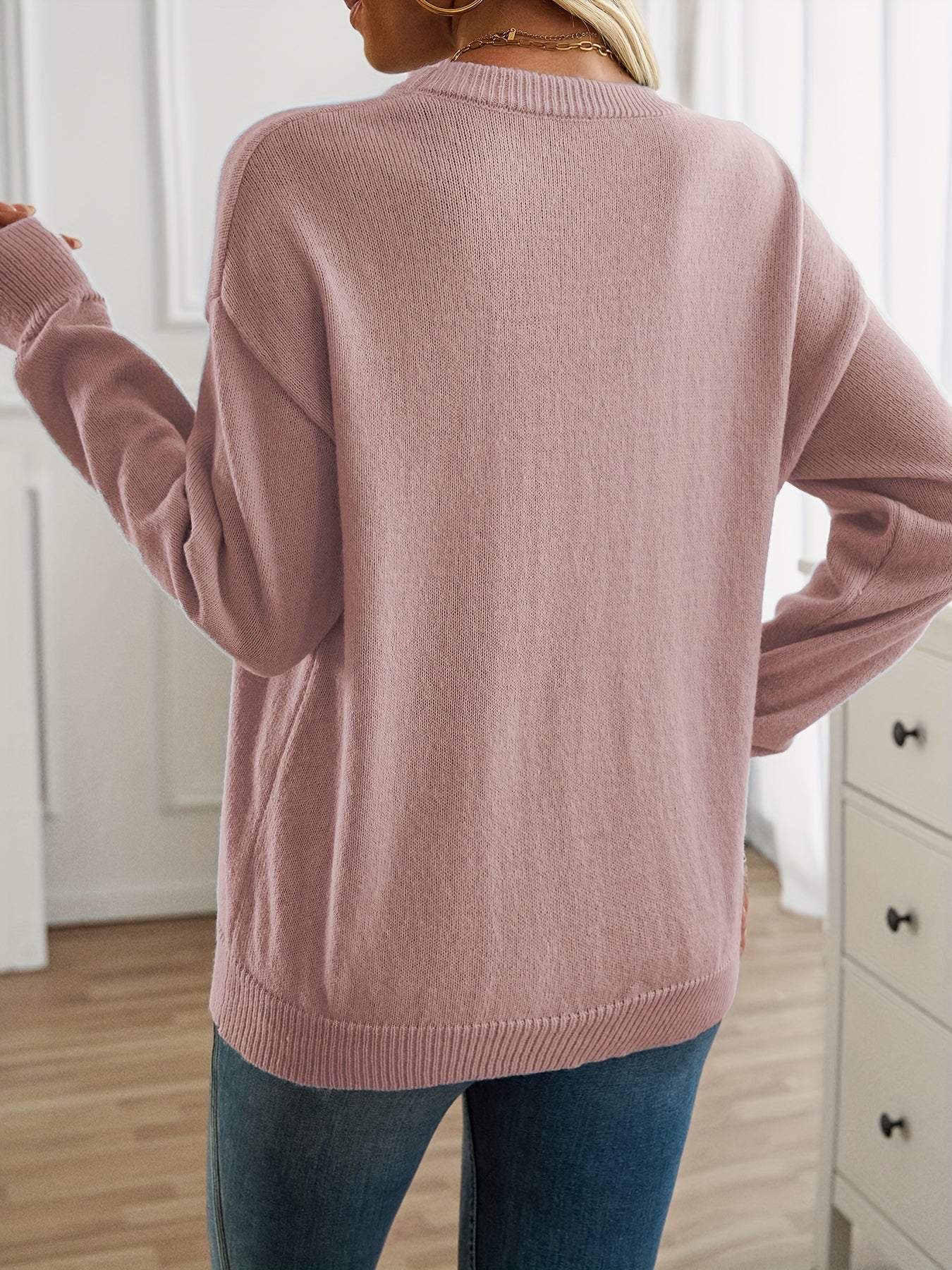 Elisabeth - Langarm-Pullover mit Rundhalsausschnitt