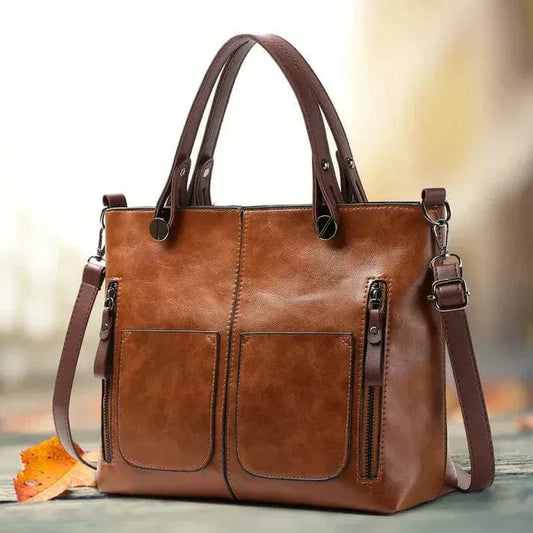 Elegante vintage Leder Schultertasche