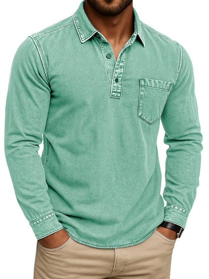 Noah™ I Vintage-Polohemd mit Stehkragen