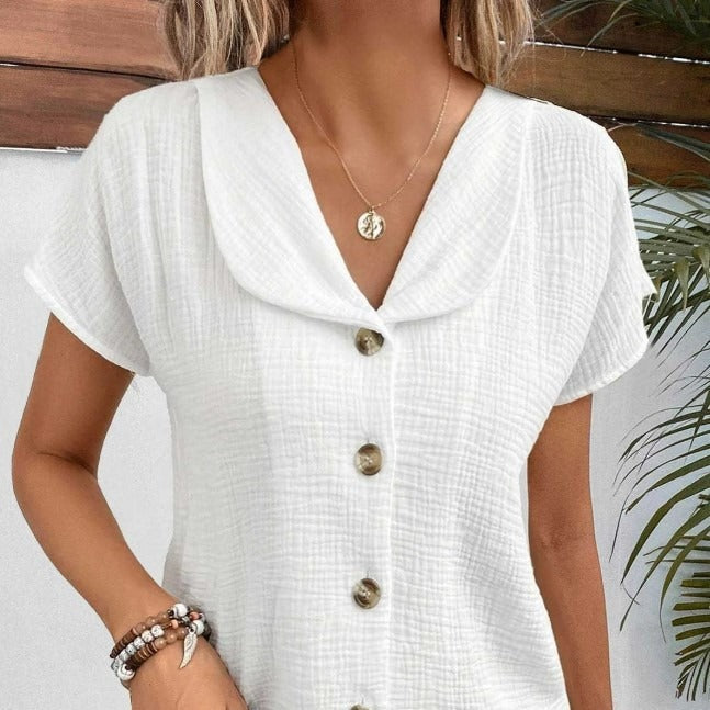 Breezy Charm Knopfleisten-Top