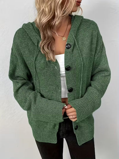 Karalina™ | Strickcardigan mit Zopfmuster und Knopfleiste