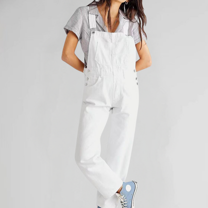 THARAH | Damen-latzhose aus denim mit cross-back-design