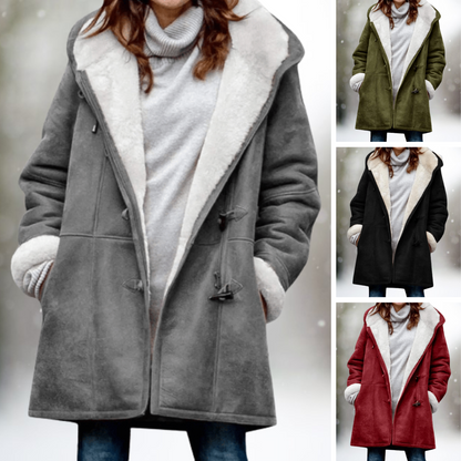Amelia™ – Premium-Wildlederjacke mit Fleecefutter und Kapuze