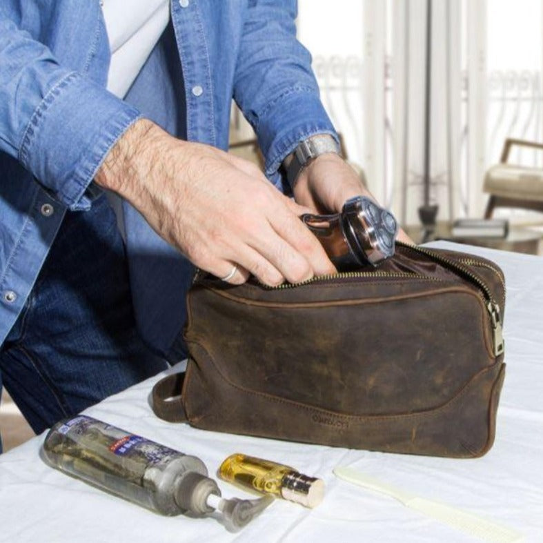 Crazy Horse Leder Kulturbeutel